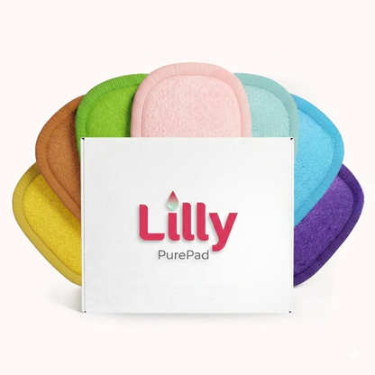 7'li purepad ürünleri kutunun arkasında dizili